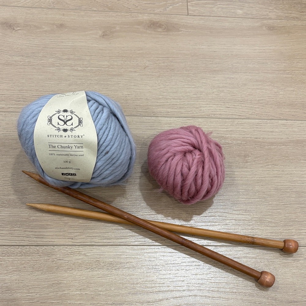 Chunky Yarn Set - Blue and Pink